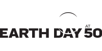 Earth Day 50, black horizontal logo - University of Michigan