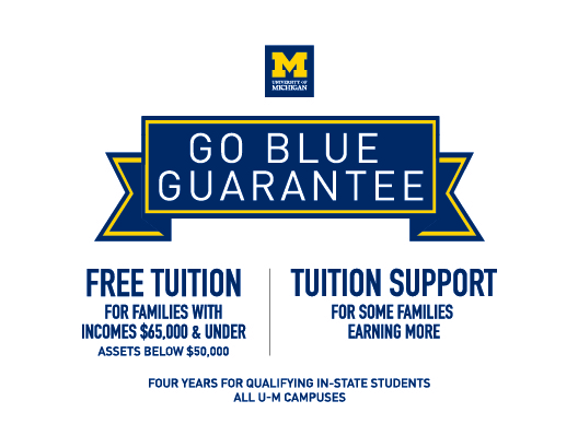 Affordability, secondary detailed narrow logo - University of Michigan